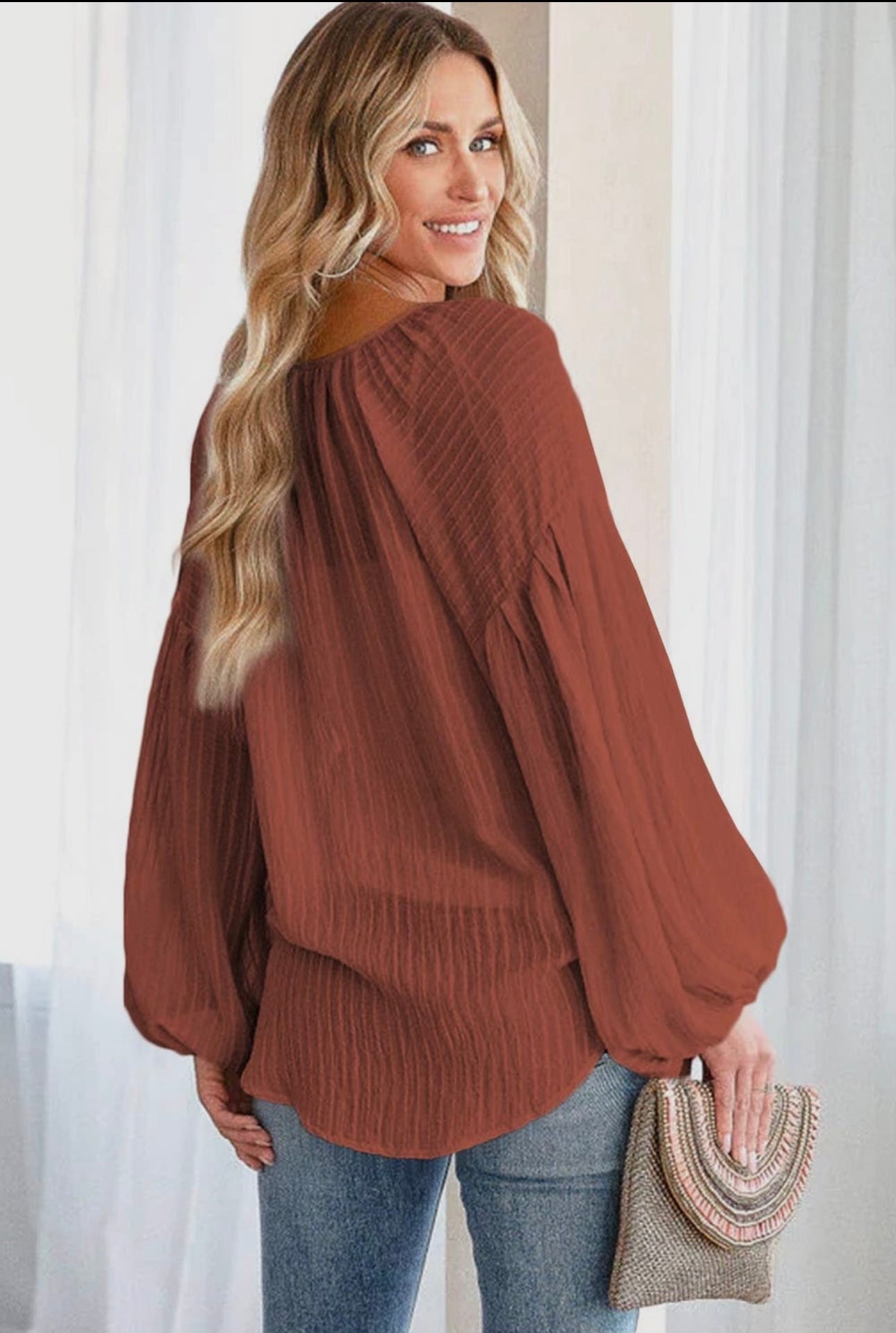 Lantern Sleeve Blouse