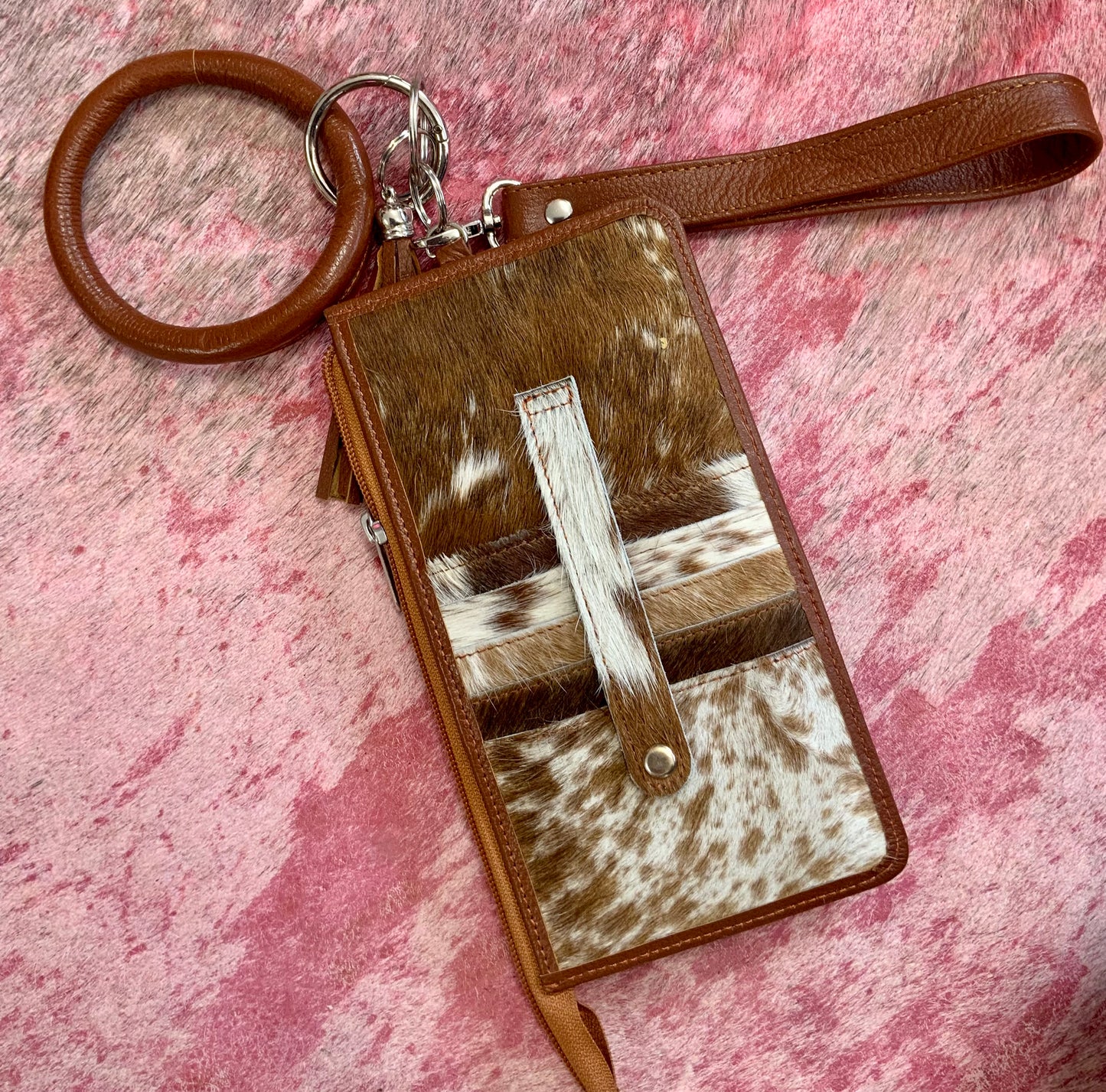 Cowhide Wristlet Wallet