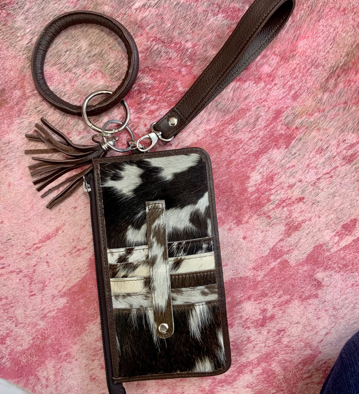 Cowhide Wristlet Wallet