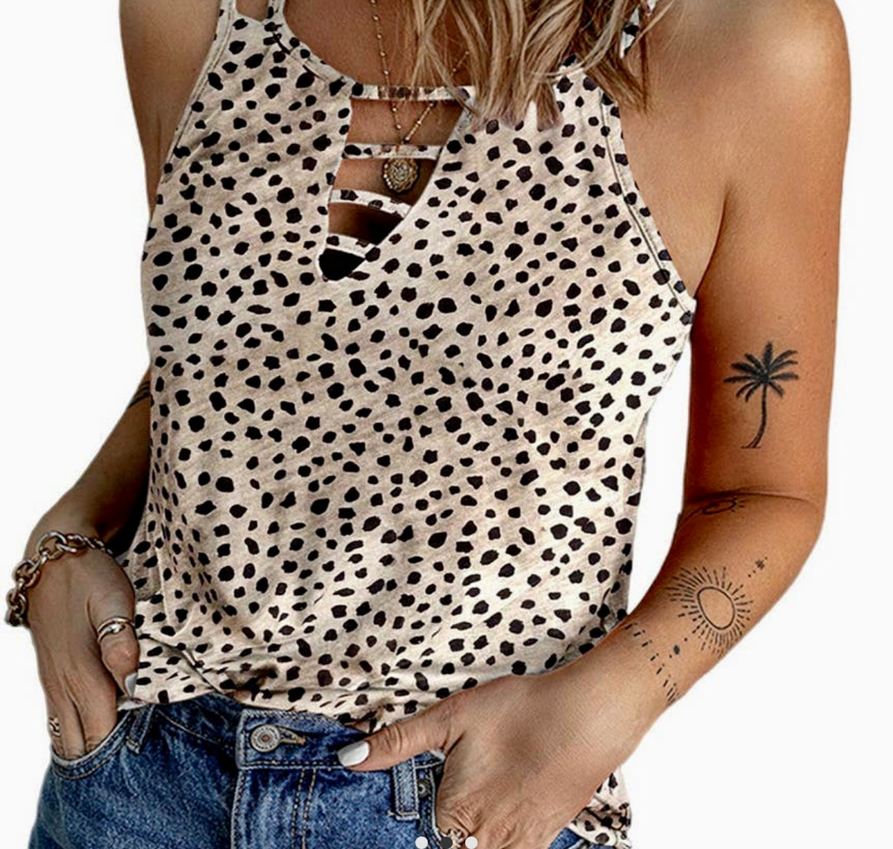 Leopard Double Strap Top