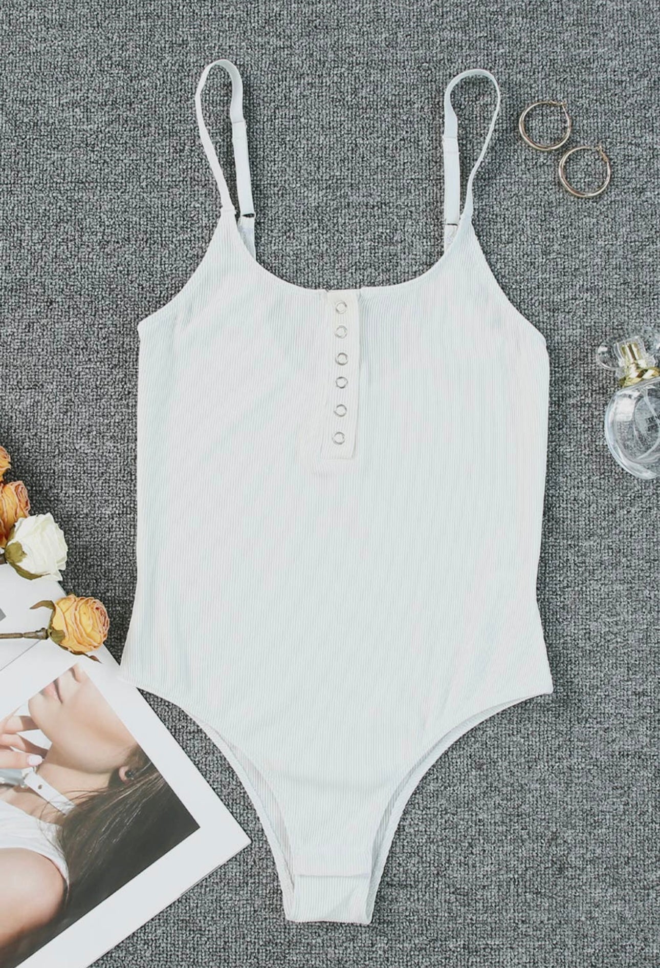 Knit Button Top Bodysuit