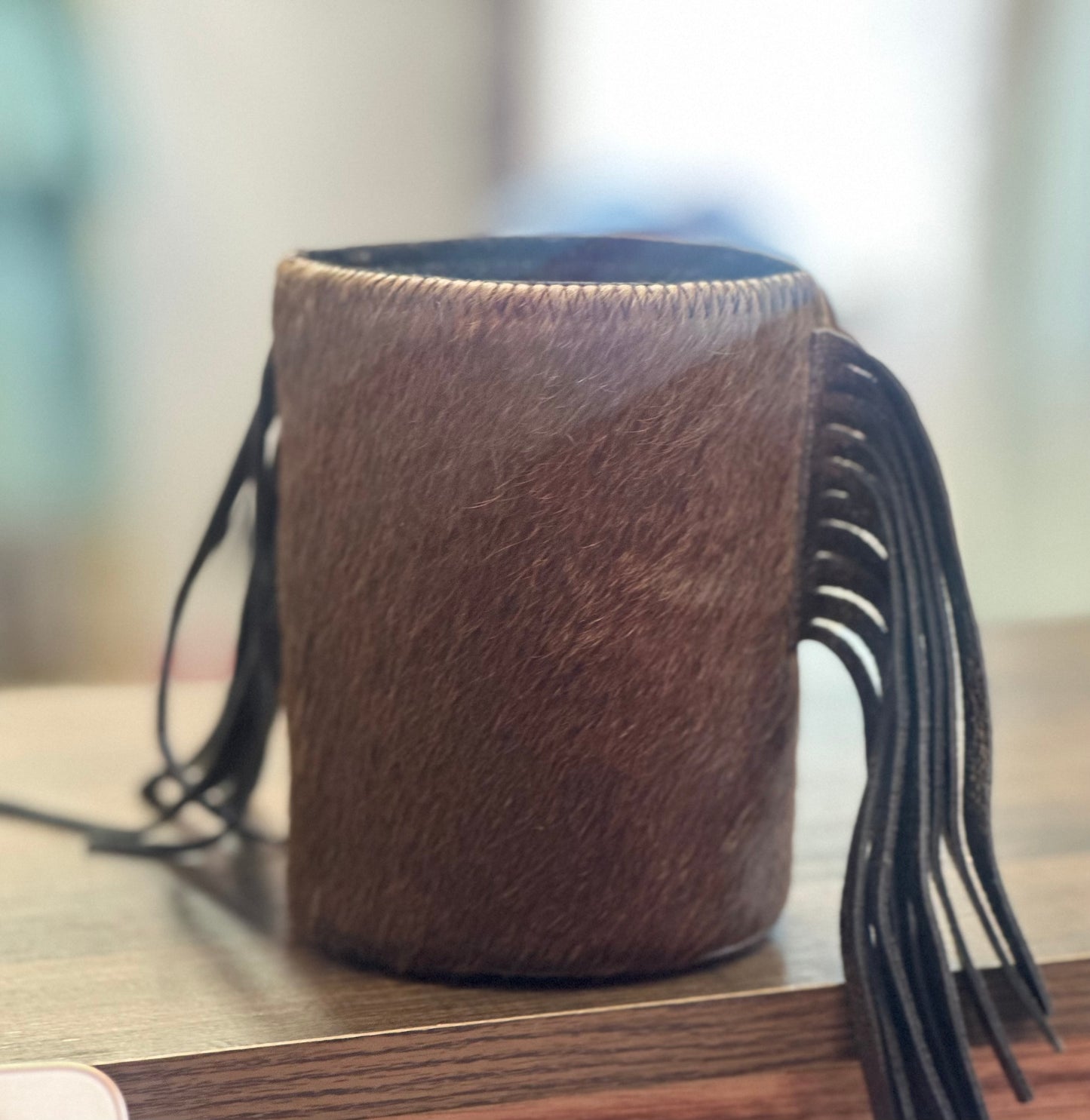 Cowhide pen Holder