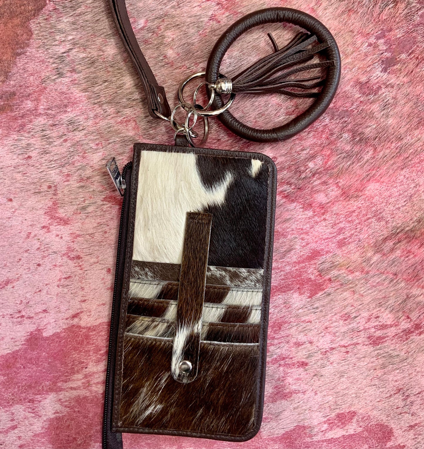 Cowhide Wristlet Wallet