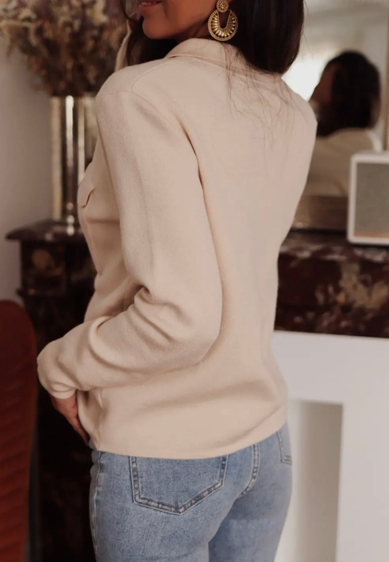 Chest Pocket knitted Cardigan