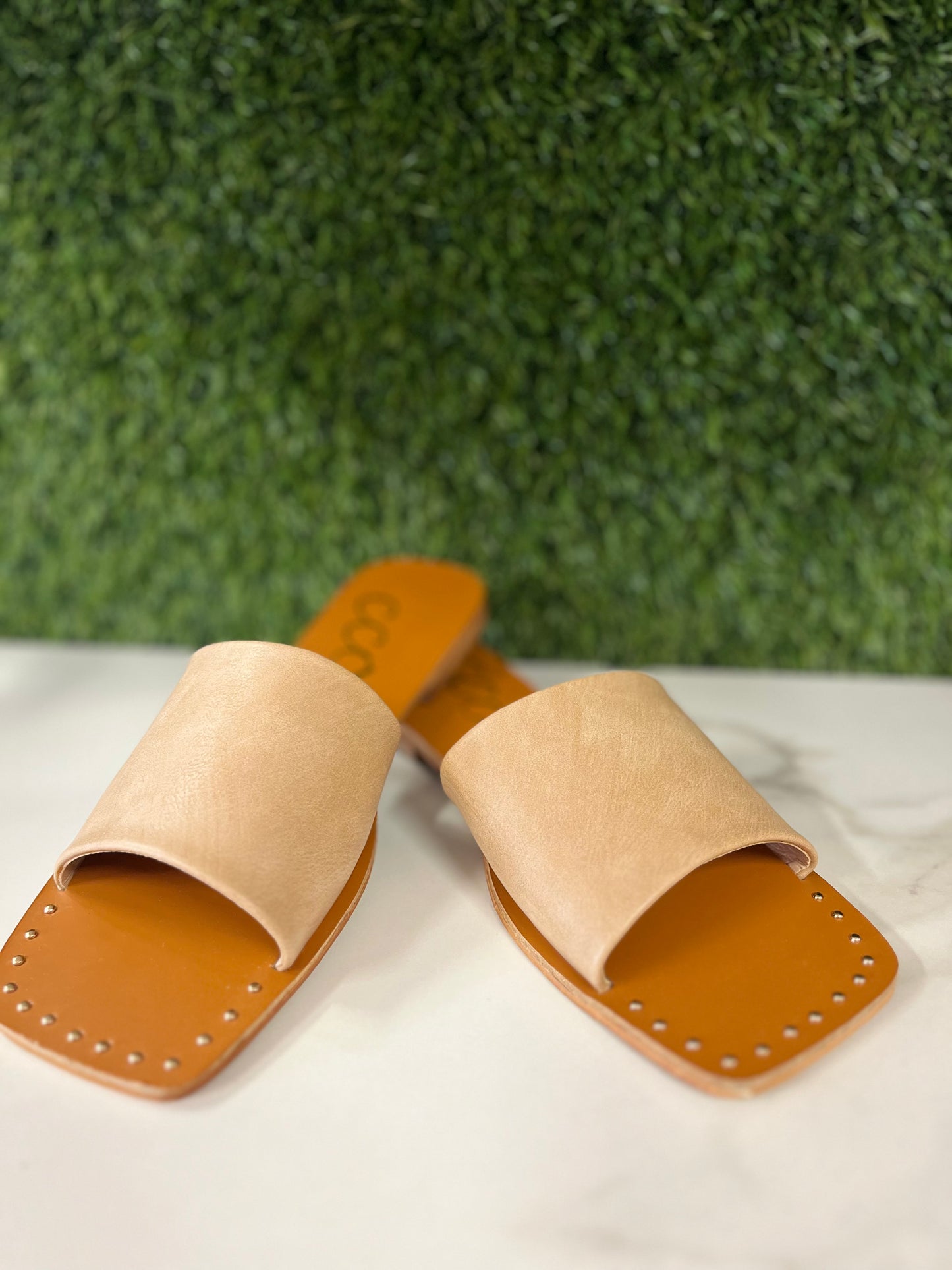 Studded Square-Toe Sandals