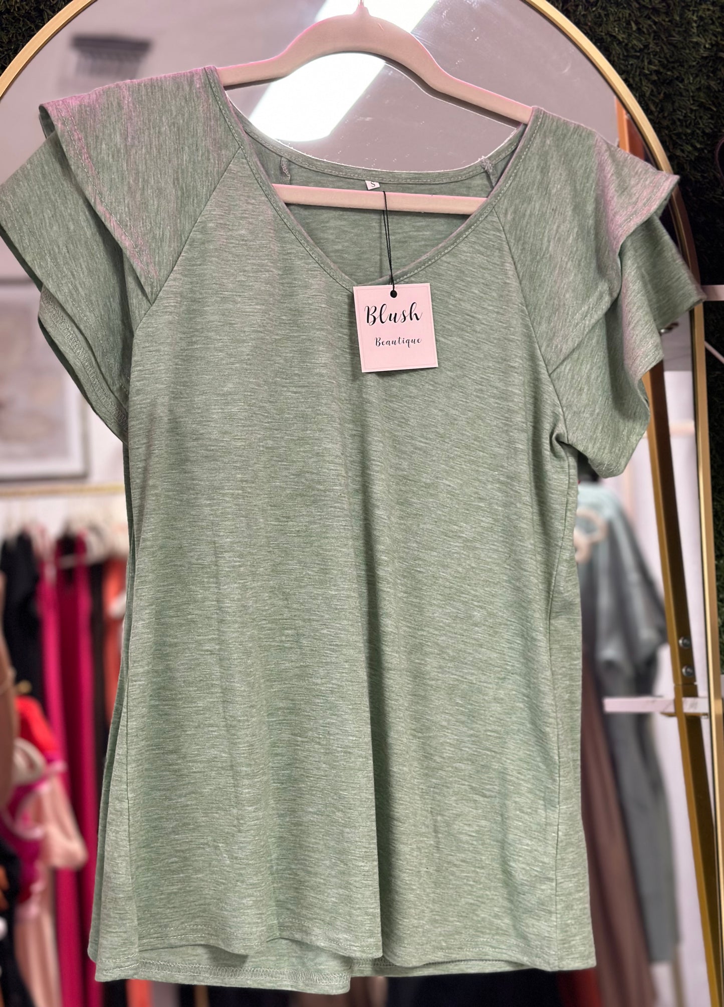 Double Layer Ruffle Sleeves Top