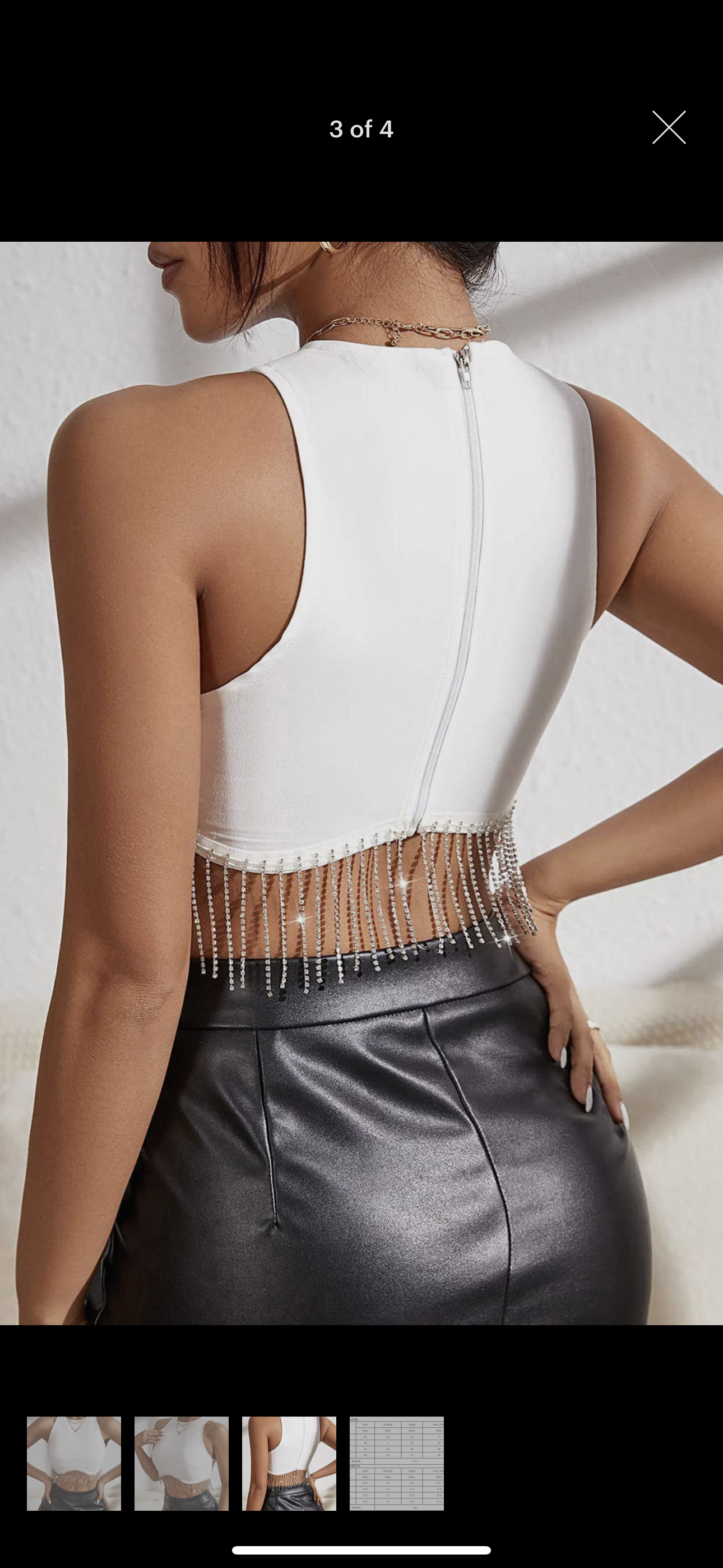 Rhinestone Fringe Crop