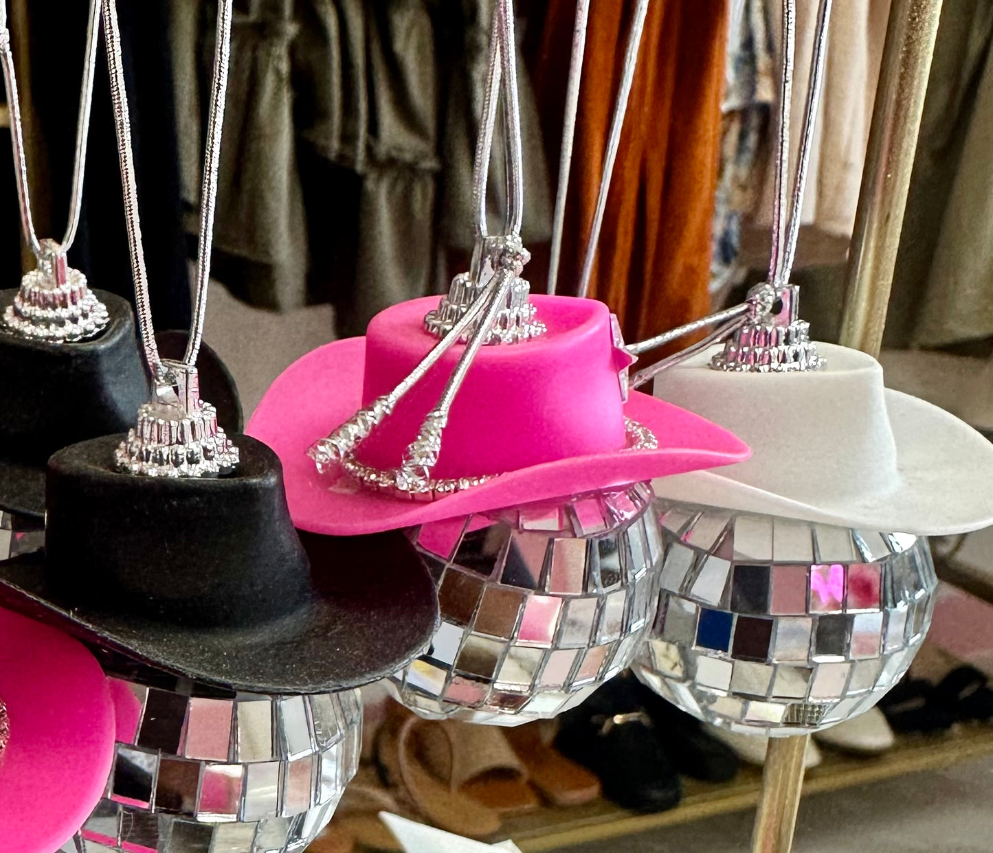 Disco Ball Car Mirror Ornaments