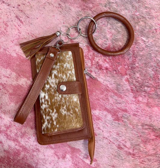Cowhide Wristlet Wallet