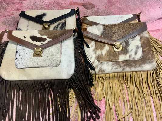 Cowhide Fringe Purse