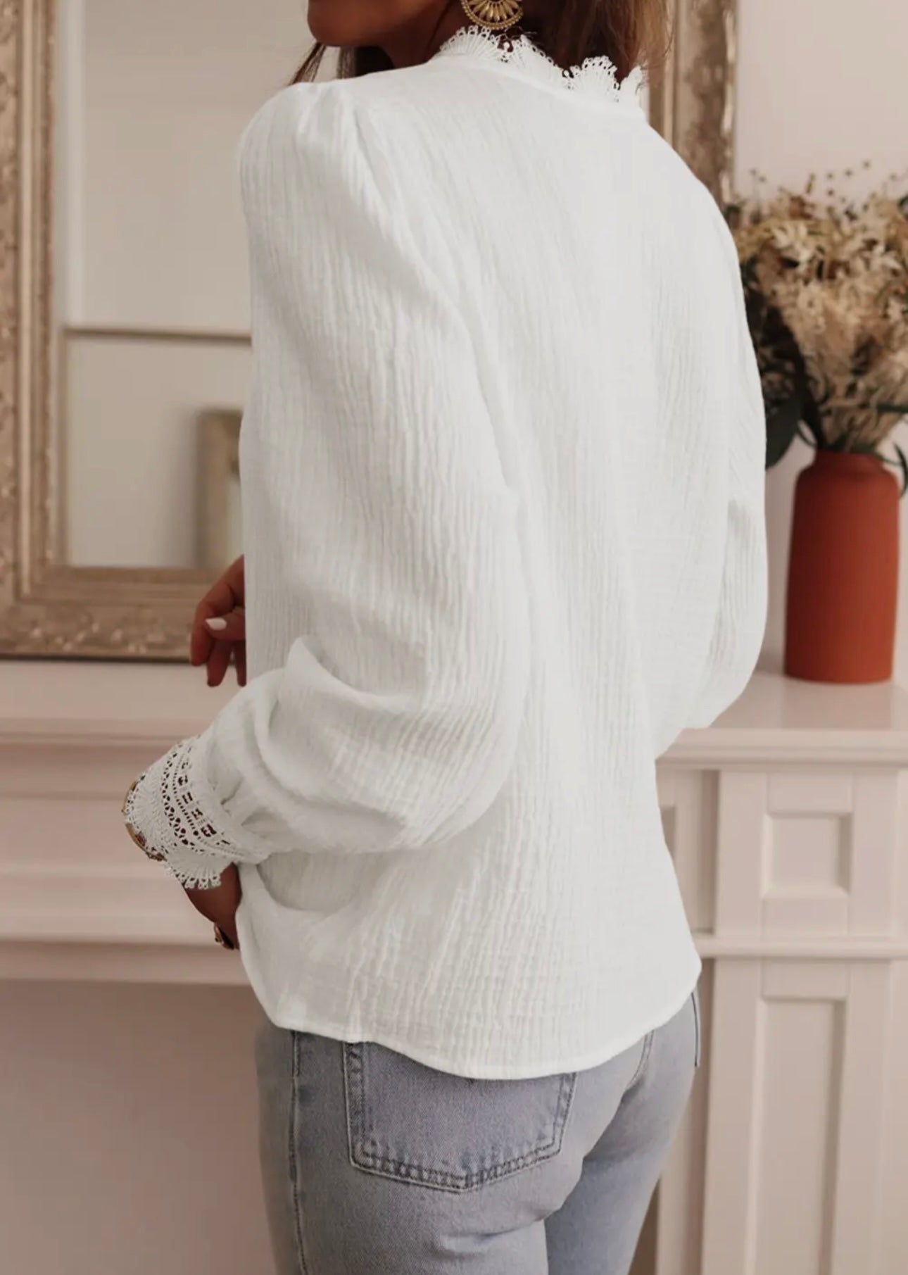 Lace Crochet Deep VNeck