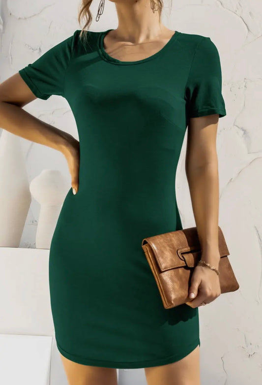 Short Sleeve Slim Dress
